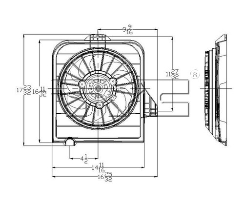 TYC Cooling Fan Assembly 610390 for 2001-2005 Chrysler/Dodge 3.3L 3.8L (Town & Country, Voyager, Caravan, Grand Caravan)