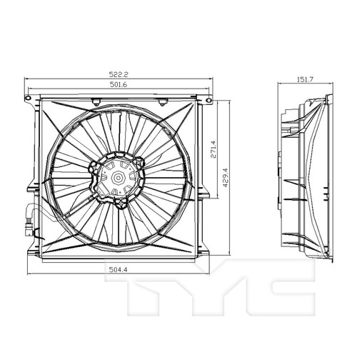 TYC Cooling Fan Assembly 611440 for 1996-1999 BMW 1.9L (318i, 318is, 318ti)