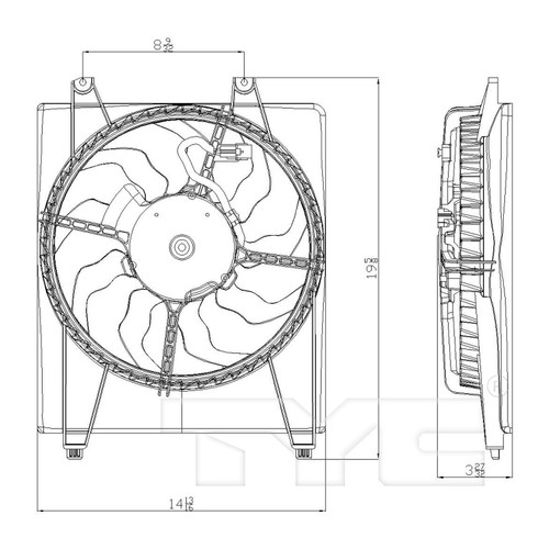 TYC Cooling Fan Assembly 611000 for 2007-2009 Hyundai 2.7L 3.3L (Santa Fe)
