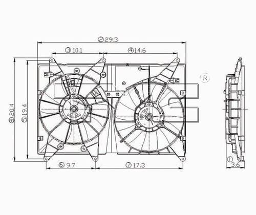 TYC Cooling Fan Assembly 620810 for 2001-2007 Lexus/Toyota 3.0L 2.4L (RX300, Highlander)