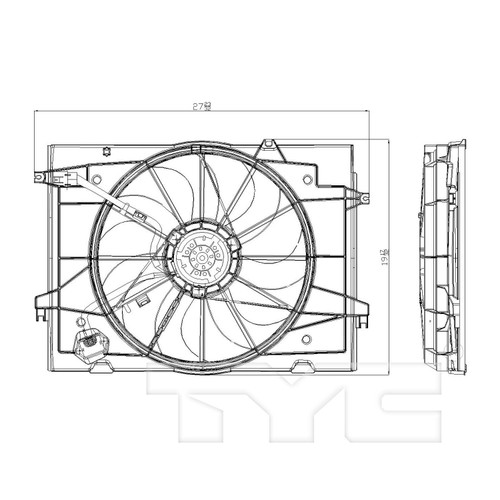 TYC Cooling Fan Assembly 621030 for 2005-2010 Hyundai/Kia 2.0L (Tucson, Sportage)