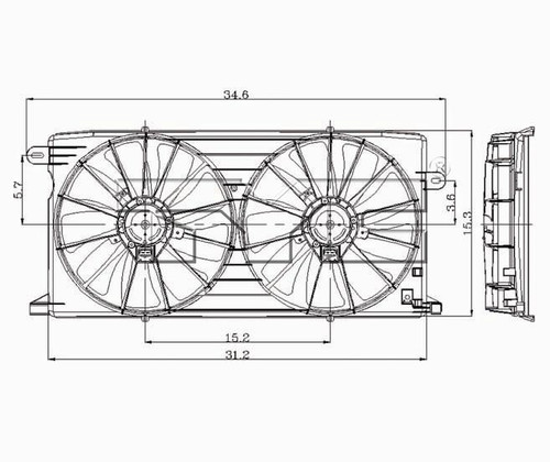 TYC Cooling Fan Assembly 620320 for 2000-2005 Buick/Pontiac 3.8L (LeSabre, Bonneville)