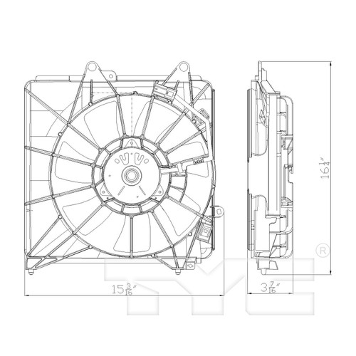 TYC Cooling Fan Assembly 611280 for 2009-2014 Honda 1.5L (Fit)