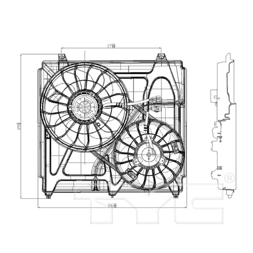 TYC Cooling Fan Assembly 621040 for 2003-2006 Kia 3.5L (Sorento)