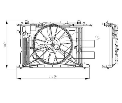 TYC Cooling Fan Assembly 622130 for 2009-2014 Pontiac/Toyota 1.8L (Vibe, Corolla, Matrix)