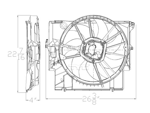 TYC Cooling Fan Assembly 623430 for 2007-2016 BMW 3.0L 2.0L (135i, 135is, 325i, 335i)