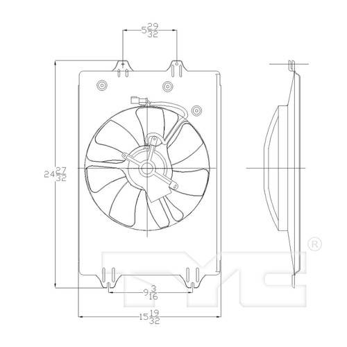 TYC Cooling Fan Assembly 611060 for 2006-2008 Honda 3.5L (Ridgeline)