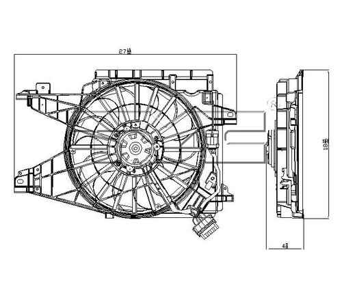 TYC Cooling Fan Assembly 621950 for 2005-2013 Cadillac/Chevrolet 4.6L 4.4L (XLR, Corvette)