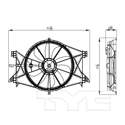 TYC Cooling Fan Assembly 622360 for 2009-2024 Dodge/Ram 5.7L 4.7L (Ram 1500, Ram 2500, 1500, 1500 Classic)