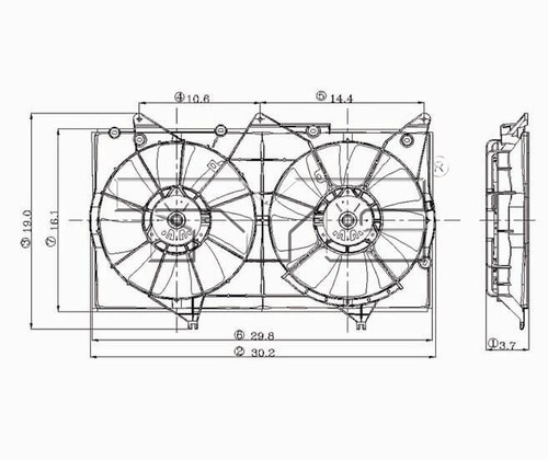 TYC Cooling Fan Assembly 620860 for 2002-2006 Toyota 3.0L 3.3L (Camry)
