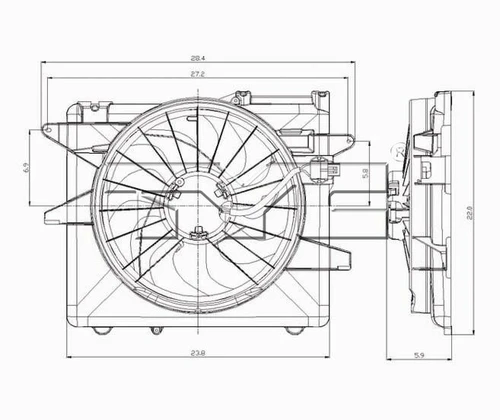 TYC Cooling Fan Assembly 621070 for 2005-2014 Ford 3.7L 4.0L (Mustang)