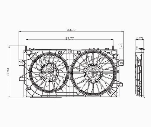 TYC Cooling Fan Assembly 621430 for 2005-2016 Buick/Chevrolet/Pontiac 5.3L 3.6L (Allure, LaCrosse, Impala, Impala Limited)