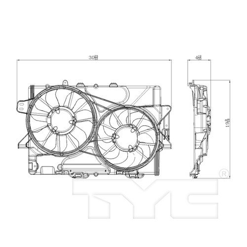 TYC Cooling Fan Assembly 622380 for 2008-2012 Chevrolet/GMC/Pontiac 3.0L 3.6L (Equinox, Terrain, Torrent)