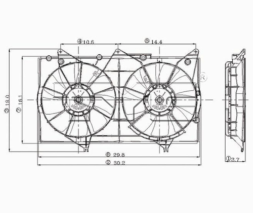 TYC Cooling Fan Assembly 620870 for 2002-2008 Lexus/Toyota 3.0L 3.3L (ES300, Solara)