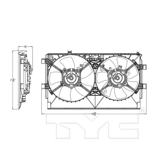 TYC Cooling Fan Assembly 623100 for 2008-2015 Mitsubishi 2.0L 2.4L (Lancer, Outlander)