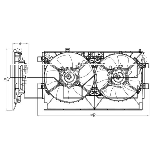TYC Cooling Fan Assembly 623100 for 2008-2015 Mitsubishi 2.0L 2.4L (Lancer, Outlander)