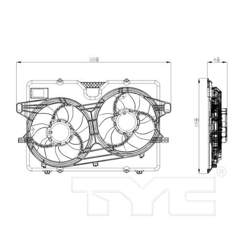 TYC Cooling Fan Assembly 622410 for 2008-2012 Ford/Mercury 3.0L (Escape, Mariner)