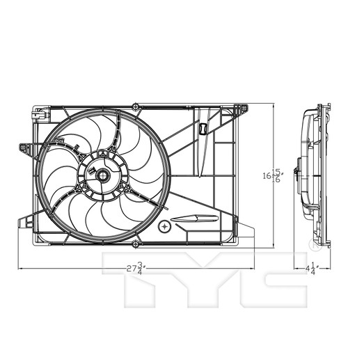 TYC Cooling Fan Assembly 623650 for 2016-2022 Chevrolet 1.4L (Spark)