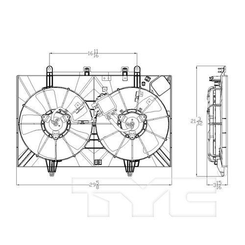 TYC Cooling Fan Assembly 621870 for 2006-2010 INFINITI 3.5L 4.5L (M35, M45)