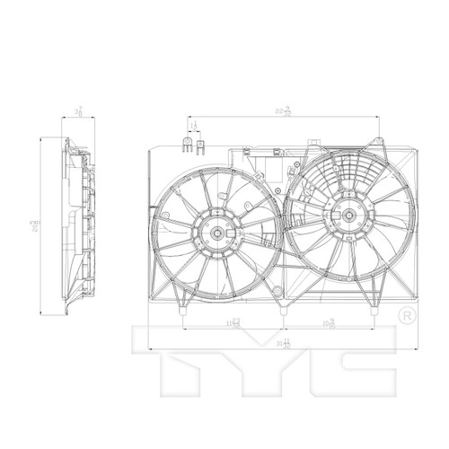 TYC Cooling Fan Assembly 622670 for 2010-2016 Lexus/Toyota 3.5L 2.7L (RX350, Sienna)