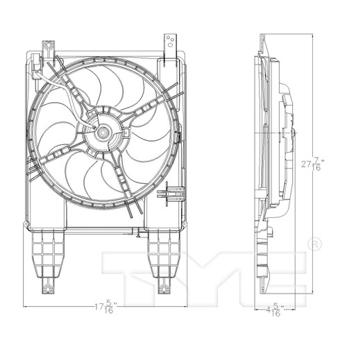 TYC Cooling Fan Assembly 622260 for 2009-2011 Chevrolet/Pontiac 1.6L (Aveo, G3, G3 Wave)