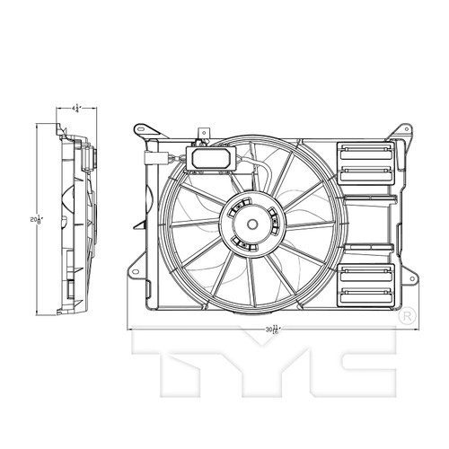 TYC Cooling Fan Assembly 623140 for 2012-2014 Ford 2.0L (Edge)