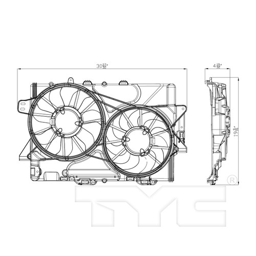 TYC Cooling Fan Assembly 623960 for 2013-2017 Chevrolet/GMC 3.6L (Equinox, Terrain)