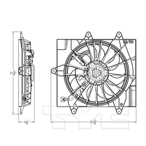 TYC Cooling Fan Assembly 623830 for 2004-2005 Chrysler 2.4L (PT Cruiser)