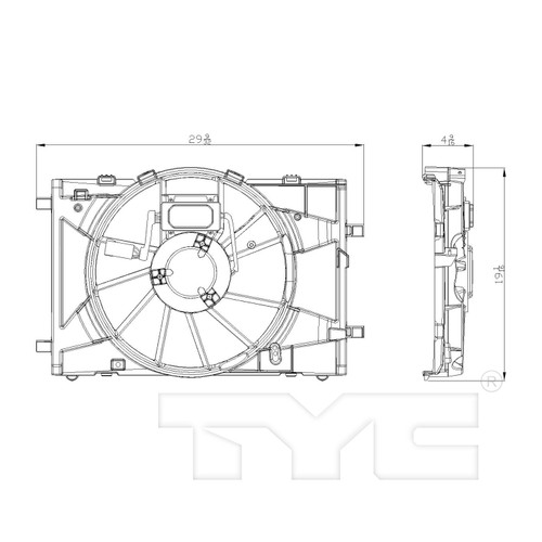 TYC Cooling Fan Assembly 622430 for 2010-2012 Ford/Lincoln/Mercury 2.5L 3.0L (Fusion, MKZ, Milan)