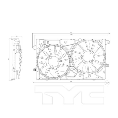 TYC Cooling Fan Assembly 622850 for 2013-2019 Buick/Chevrolet 2.0L 2.5L (Regal, Impala, Malibu, Malibu Limited)