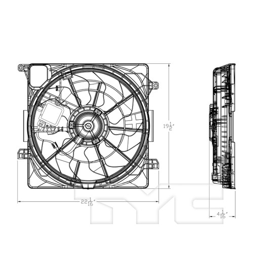 TYC Cooling Fan Assembly 623970 for 2016-2021 Hyundai/Kia 1.6L 2.0L (Tucson, Sportage)
