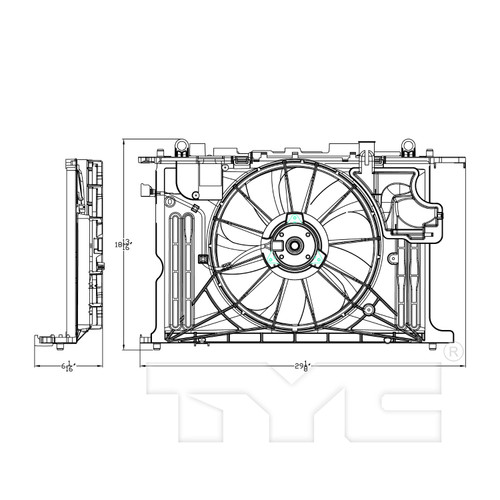 TYC Cooling Fan Assembly 623160 for 2014-2019 Toyota 1.8L 2.0L (Corolla)