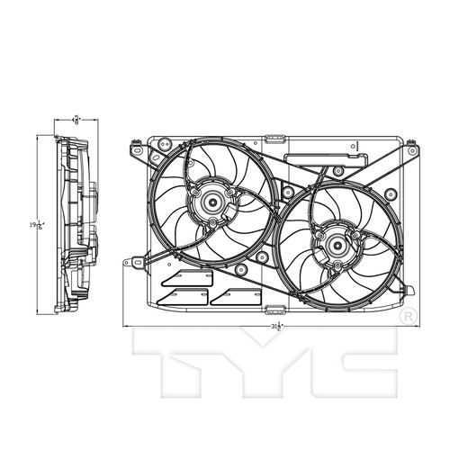 TYC Cooling Fan Assembly 623000 for 2013-2014 Ford 1.6L (Fusion)