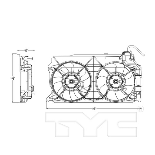 TYC Cooling Fan Assembly 623370 for 2013-2020 Scion/Subaru/Toyota 2.0L (FR-S, BRZ, 86)