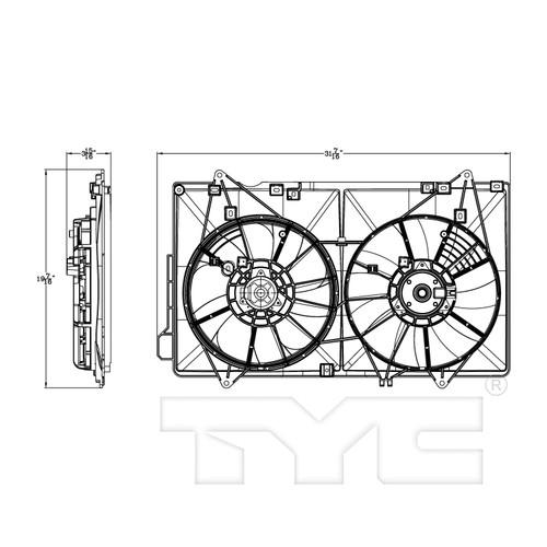 TYC Cooling Fan Assembly 623010 for 2013-2016 Mazda 2.5L 2.0L (CX-5)