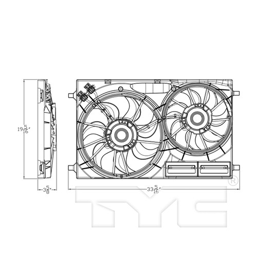 TYC Cooling Fan Assembly 623540 for 2015-2026 Ford 3.5L 3.7L (Transit-150, Transit-250, Transit-350, Transit-350 HD)