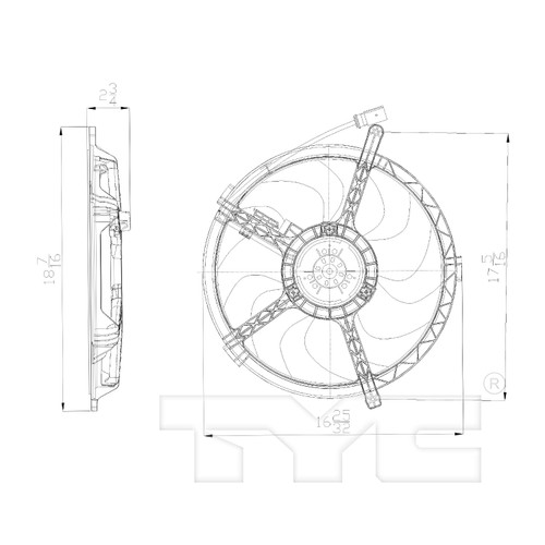TYC Cooling Fan Assembly 622490 for 2007-2016 Mini 1.6L 1.5L (Cooper, Cooper Countryman, Cooper Paceman)