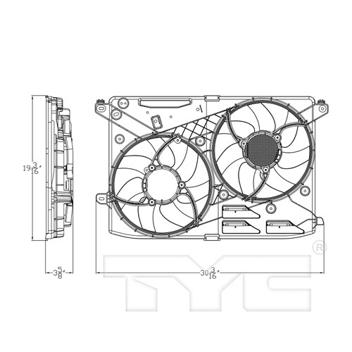 TYC Cooling Fan Assembly 623870 for 2013-2016 Ford/Lincoln 1.5L 3.7L (Fusion, MKZ)