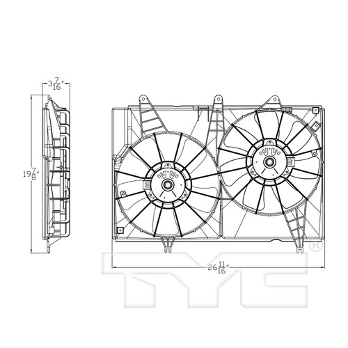 TYC Cooling Fan Assembly 623390 for 2003-2004 Cadillac 3.2L (CTS)