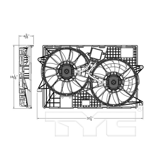 TYC Cooling Fan Assembly 623890 for 2014-2023 Jeep 3.2L 2.4L (Cherokee)