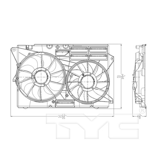 TYC Cooling Fan Assembly 623570 for 2013-2019 Ford 2.3L 3.5L (Explorer, Police Interceptor Utility)
