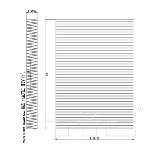 TYC Cabin Air Filter 800207C for 2017-2026 Audi/Porsche 2.0L 3.0L (A4, A4 allroad, A4 Quattro, A5)