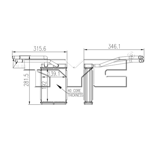 TYC Heater Core 96108 for 2002-2010 Ford/Lincoln/Mercury (Explorer, Explorer Sport Trac, Aviator, Mountaineer)