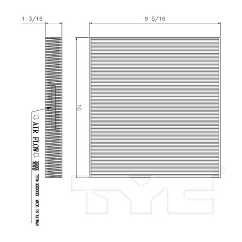TYC Cabin Air Filter 800201P for 2015-2026 Audi/Volkswagen 1.8L 1.4L (A3, A3 Quattro, A3 Sportback e-tron, Q3)
