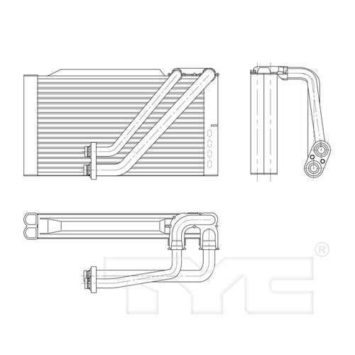 TYC Evaporator 97187 for 2013-2019 Hyundai 3.3L 2.4L (Santa Fe, Santa Fe Sport, Santa Fe XL)