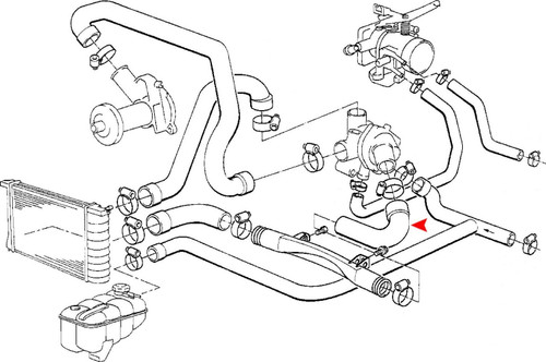 URO Parts Coolant Hose 11531718982 for 1988-1993 BMW (325, 325i, 325is, 325iX)