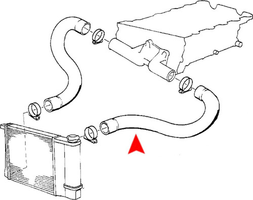 URO Parts Radiator Hose 11531721708 for 1992-1995 BMW (318i, 318is, 318ti)