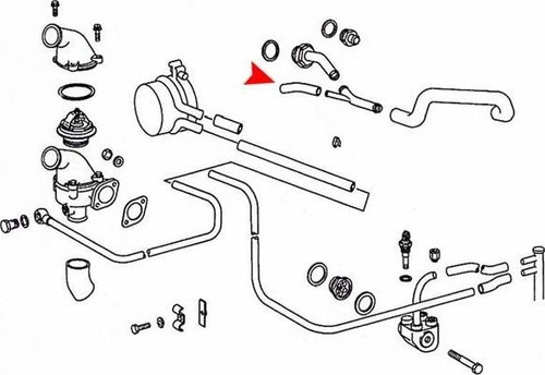 URO Parts Water Pump Bypass Hose 1142030182 for 1968-1972 Mercedes-Benz (280SE, 280SEL, 280SL, 300SEL)