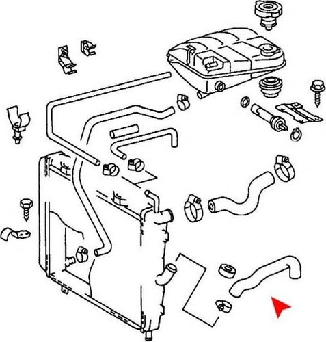 URO Parts Radiator Hose 1265014682 for 1986-1991 Mercedes-Benz (420SEL, 560SEC, 560SEL)