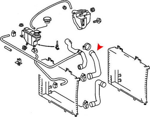 URO Parts Radiator Hose 2025011282 for 1994-1997 Mercedes-Benz (C280, C36 AMG)